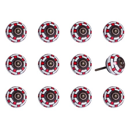 Decoracion K000034 Knob It - White Red & Navy, 12PK DE3098124